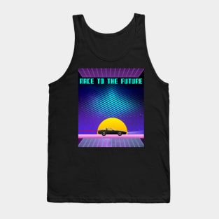 Race to the Future 80s Retro Neon Arcade Design Tank Top